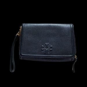 Black leather Tory Burch Clutch Purse